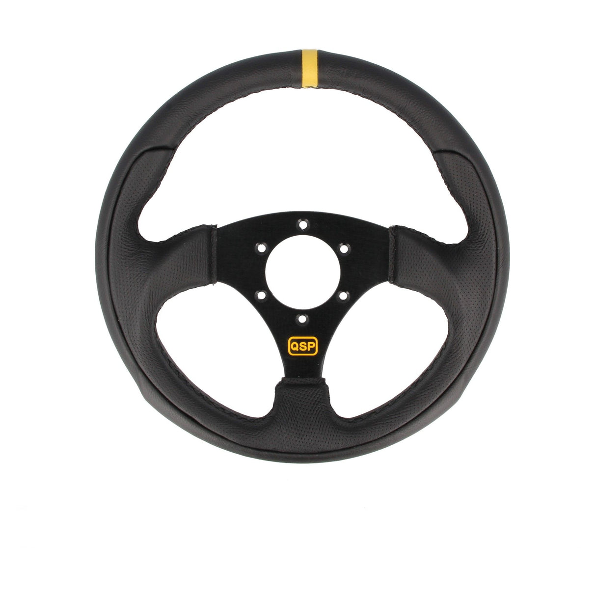 QSP Sports steering wheel leather 300 mm flat
