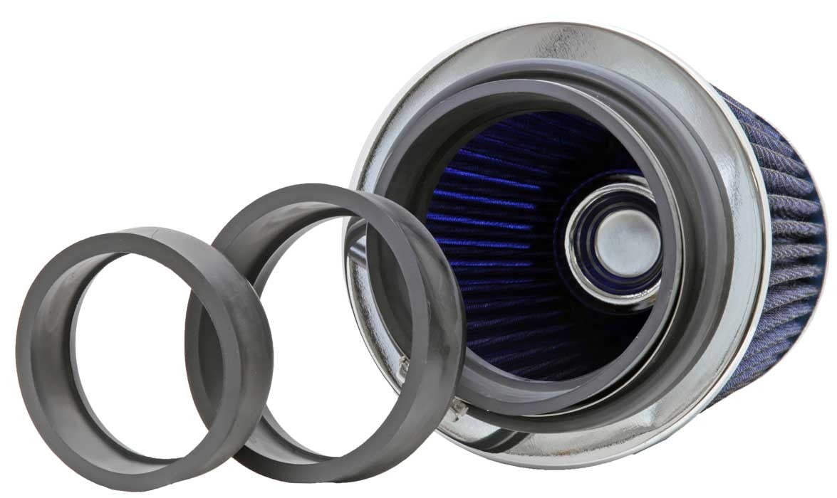 K&N cone air filter length 140mm diameter 76/89/102mm blue