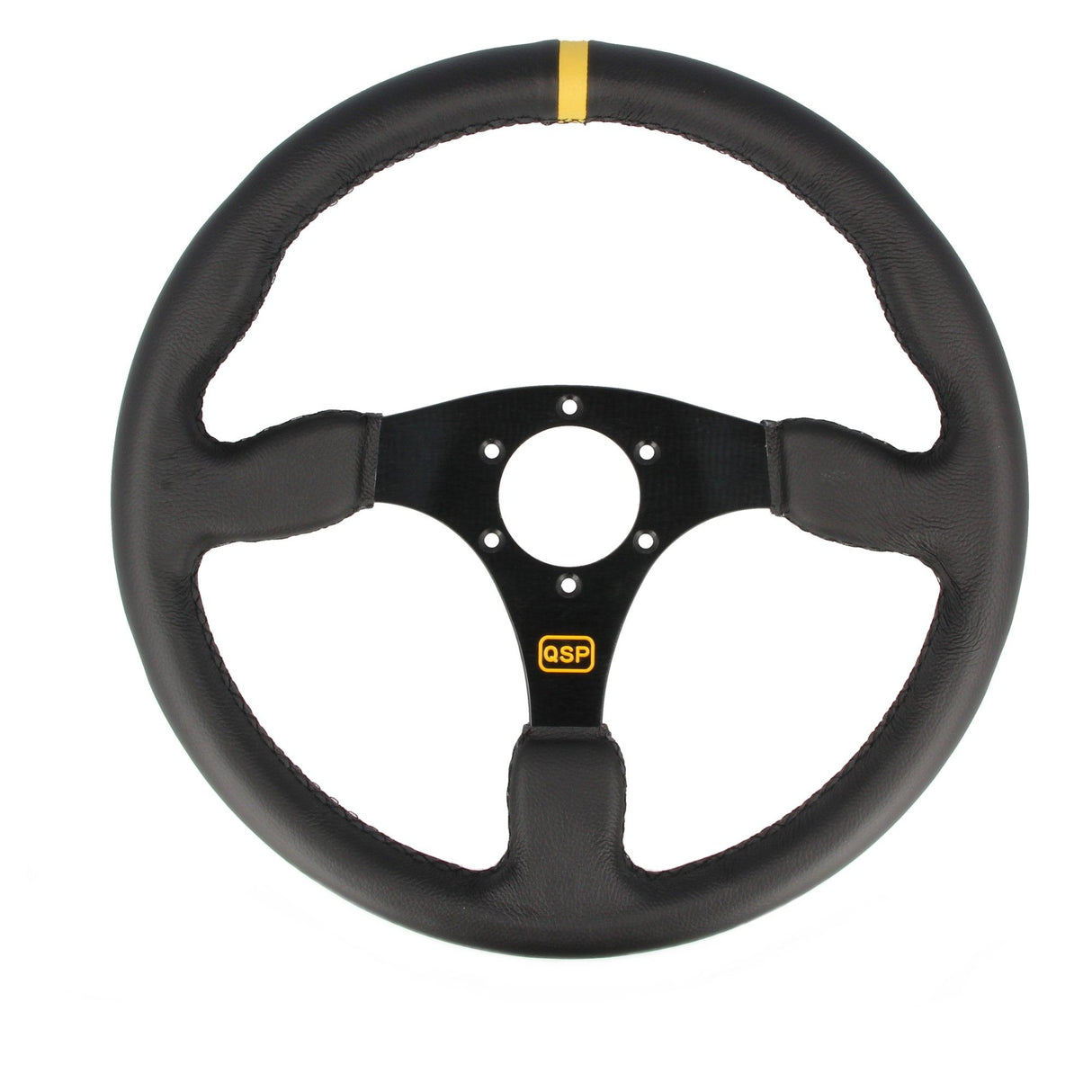 QSP Sports steering wheel leather 350 mm flat